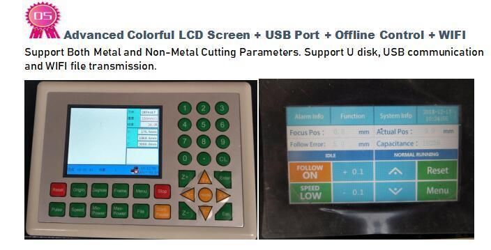 Ball Screw Transmission CO2 100W 300W 500W Laser Cutter for Wood Acrylic Steel Flc1530A