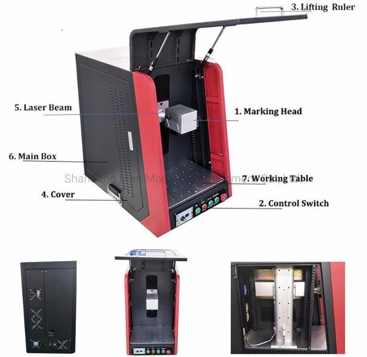 20/30/50W Air Cooling Mobile Laser Marking Machine for Metal
