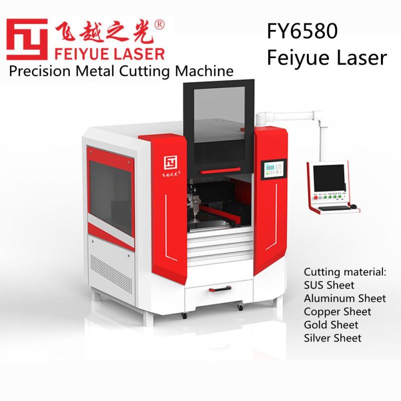 Fy6580d Precision Metal Cutting Machine Feiyue Laser Machines Best Double Cutting Heads CNC High Steel Copper Aluminum Ss Sheet Fiber Laser Cutting Machine