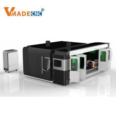 High Quality CE Standard Full Enclosed and Dual Exchange Table Fiber Laser Cutting Machine Price
