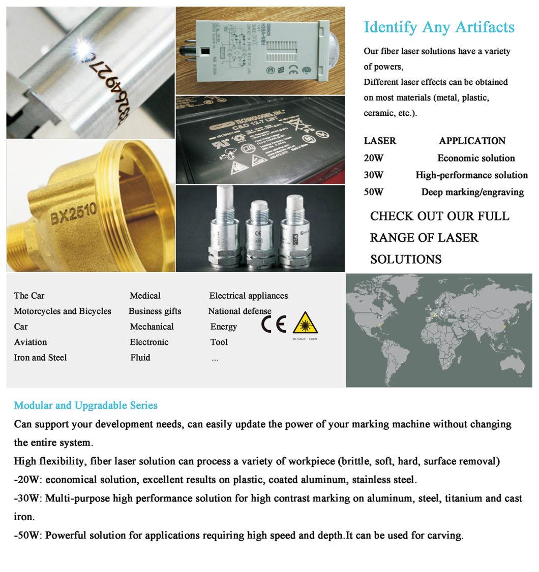 Max 50W High Power Integrated Computer Smart Desktop Fiber Laser Machine for Industrial Marking