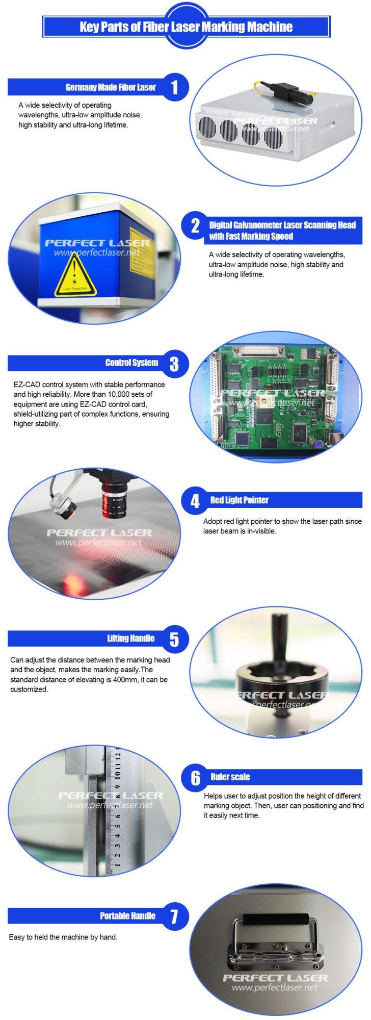 High Speed Desktop Stainless Steel Aluminum Fiber Laser Marking Machine
