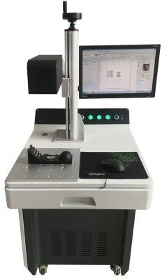 Wisely Laser Desktop Raycus 3D Galvo Fiber Laser Marking Machine for Cylinder AMD Cone