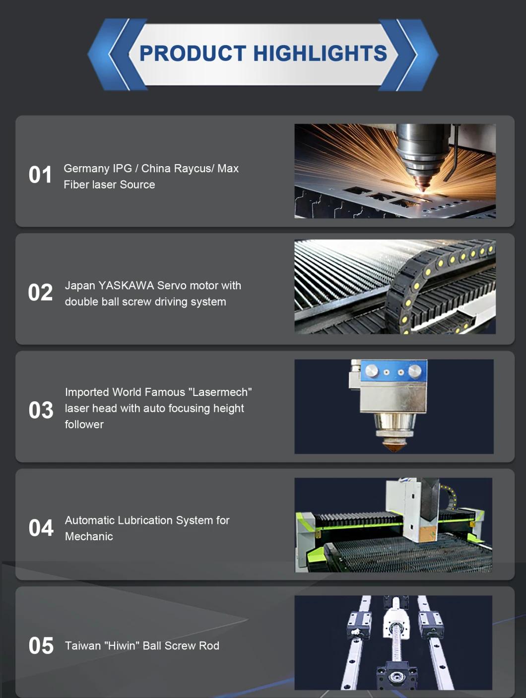 1kw 2kw 3kw 500W 1000W 1500W 2000W 3000 Watts Metal Sheet/Round Tube/Square Pipe Ipg /Raycus/Max Rotary CNC Fiber Laser Cutting Machines Price
