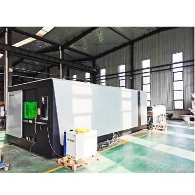 High Spower 15kw Carbon Fiber Laser Cutting Machine for Cutting Aluminum with Ecchange Table