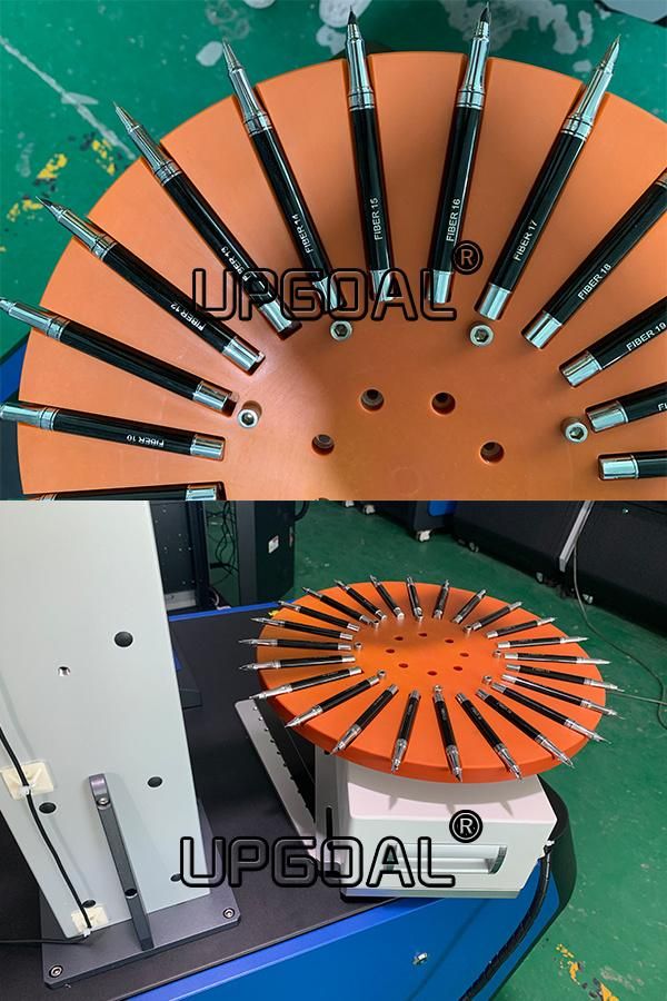 24PCS Pen Logo Number Laser Marker Marking Machine 50W with Rotating Table/Auto Focusing