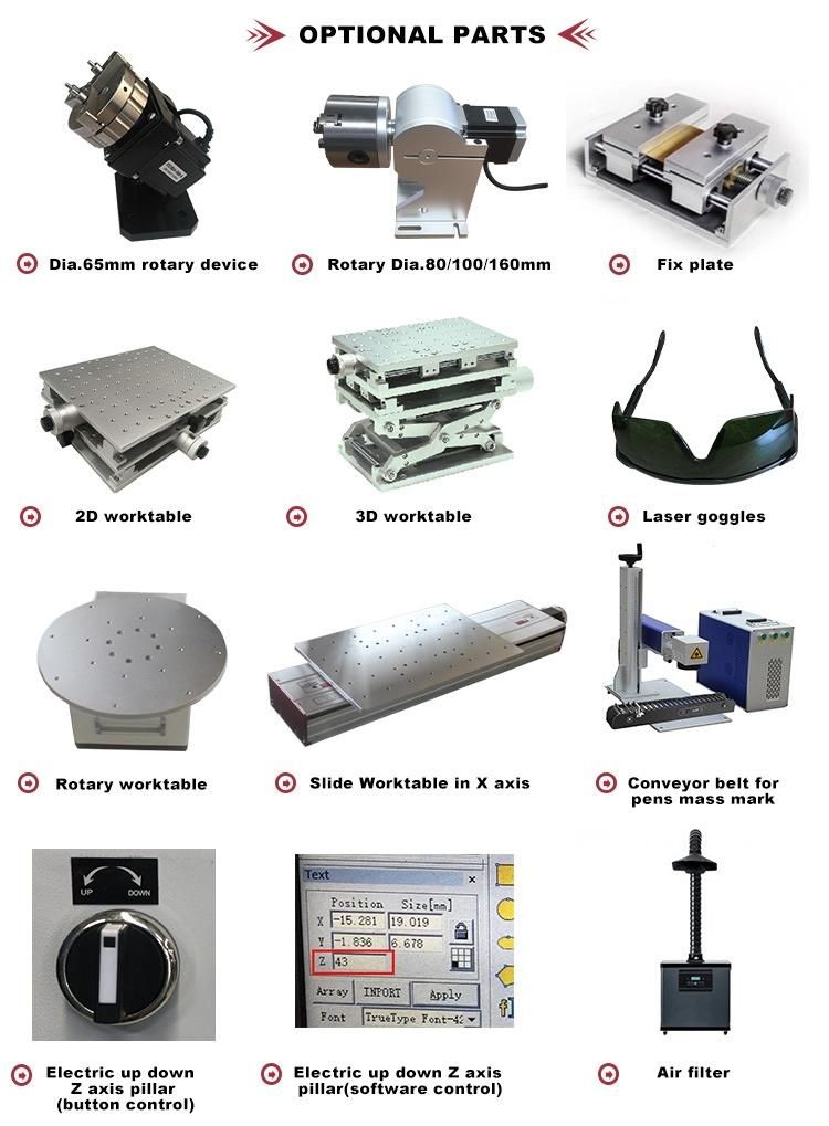 Desktop Fiber Laser Marking Machine 30W 50W 100W Raycus