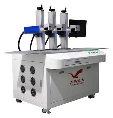 20W 30W Three Head Fiber Laser Marking Engraving Machine for Metal Nonmetal