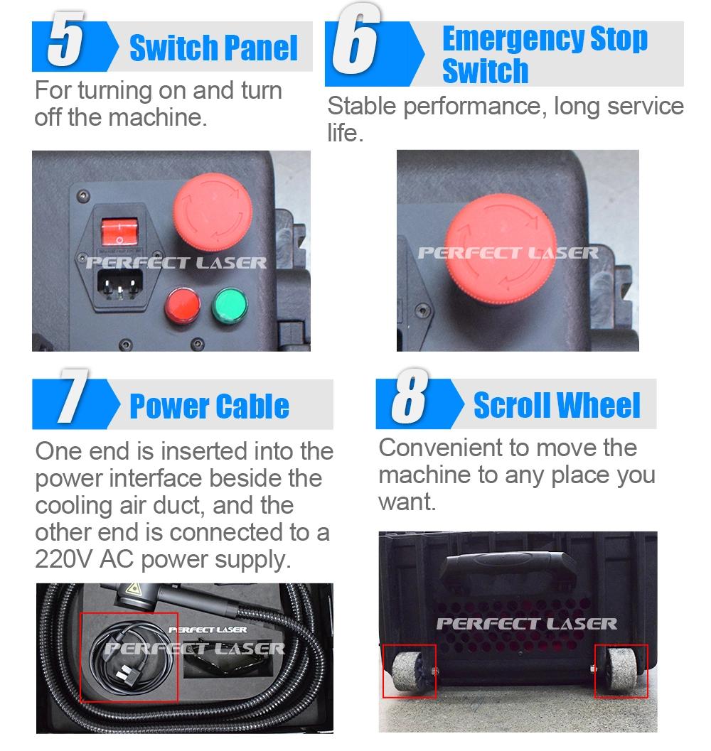 Portable 100 Watts Jpt Laser Paint Rust Removal Cleaning Machine