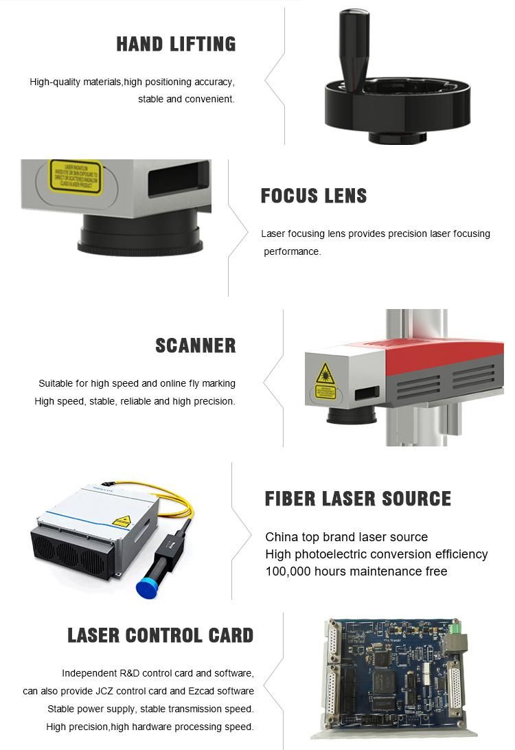 Photo Laser Printing Marking Machine 20W 30W on Brass Gold Silver