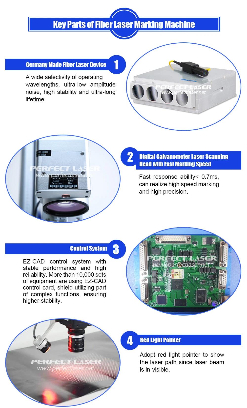 30W 50W 100W Laser Marking Machine for Metal Parts Engraving and Etching