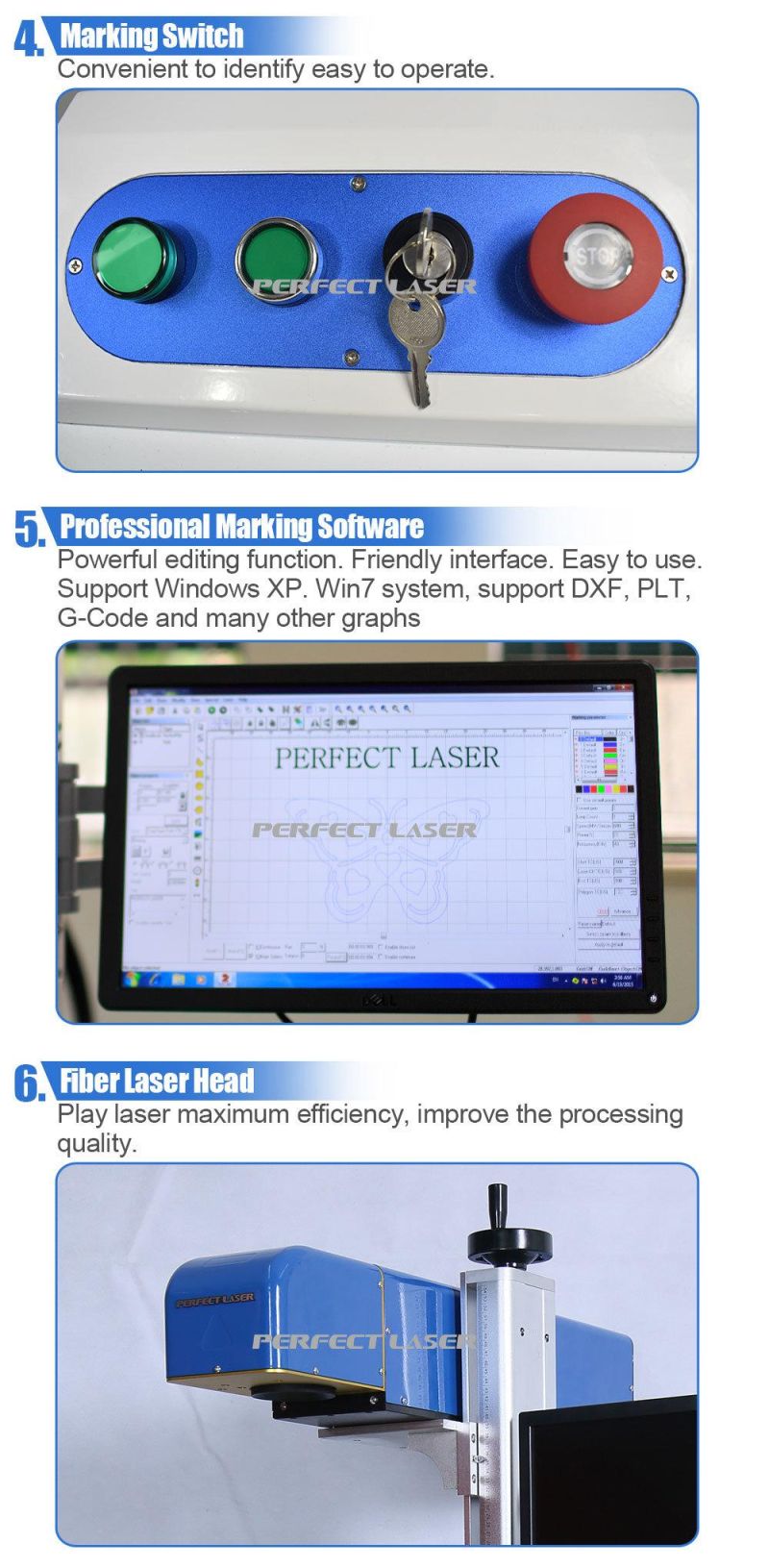 4-8 Position Shift Laser Marking Machine for Hard Plastics