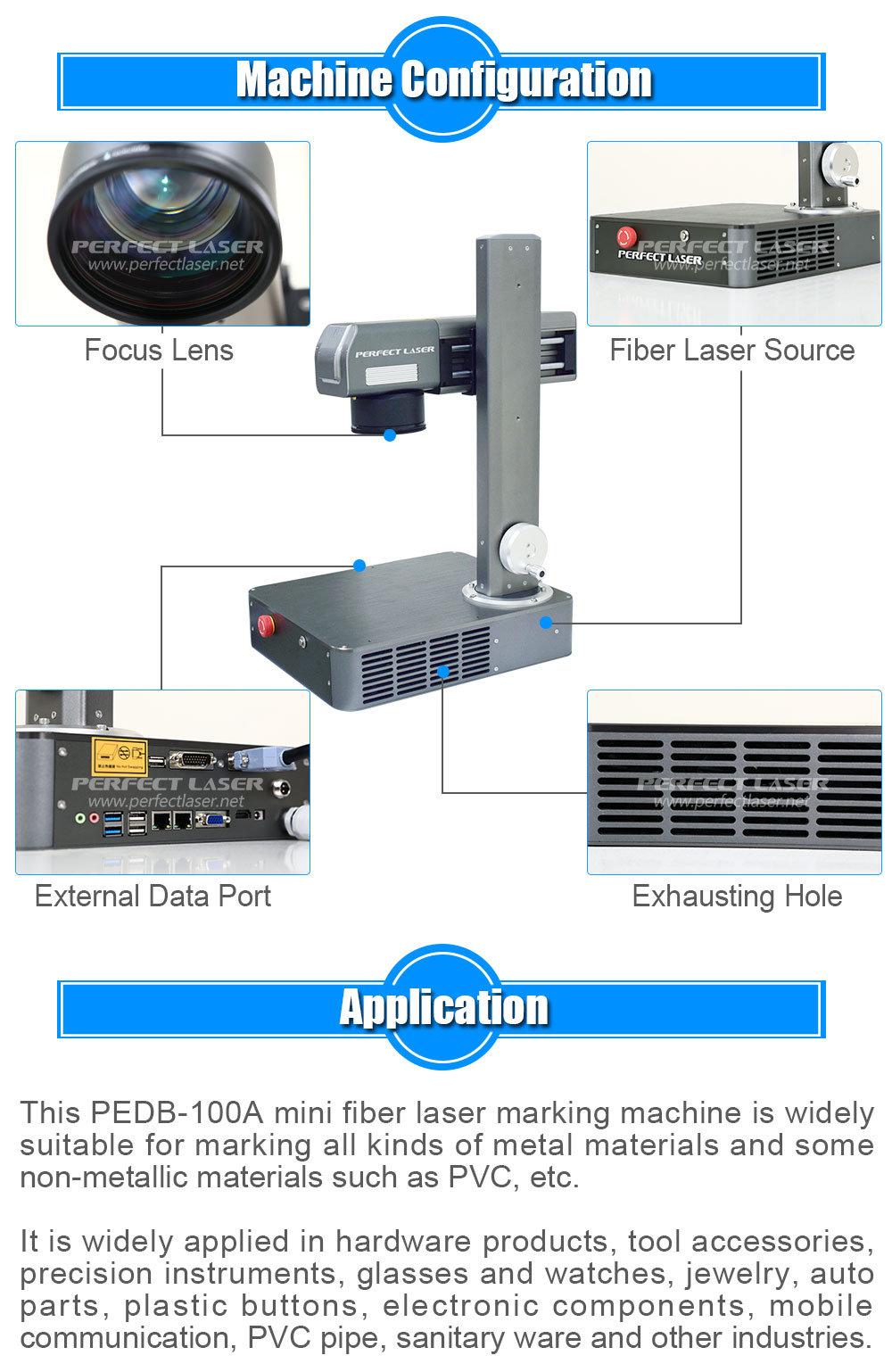 20W Mini Portable Fiber Laser Marking Machine Pedb-100A