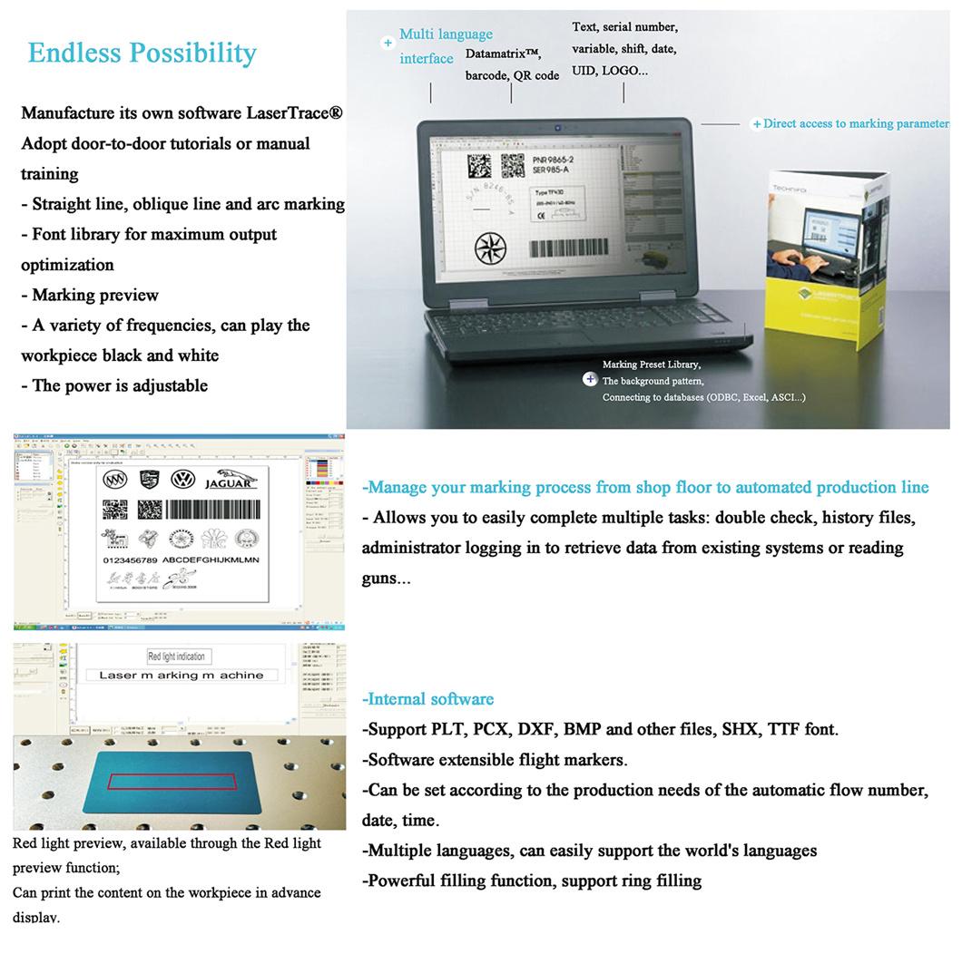 20W Desktop Fiber Laser Marking Machine Marking Logo on Metal Plates Engraving Machine