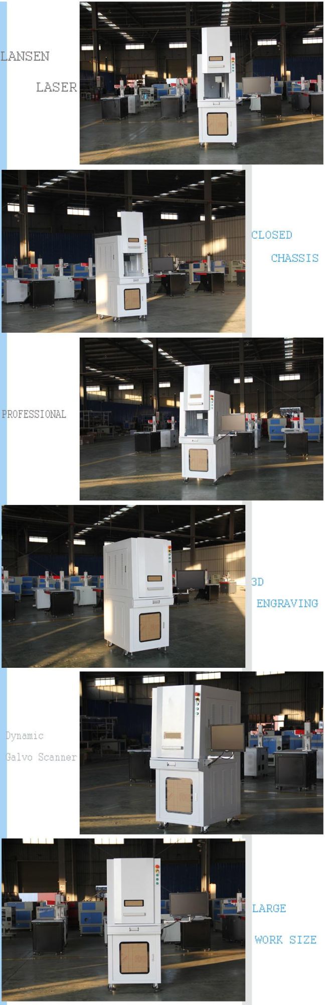 Full Closed Safe 3D Metal Fiber Laser Engraver 50 Watt