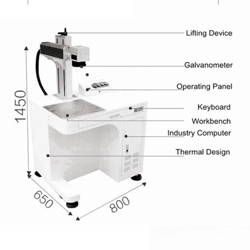 30W 50W 60W 100W Raycus Max Jpt Ipg Table 3D CO2 Mopa Logo Engraving Printing Marker 20W Fiber Laser Marking Machine Taiwan for Jewelry Metal Plastic Nonmetal
