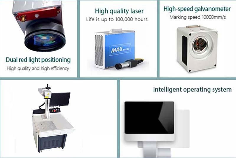 China Jewelry Ring Fiber Laser Marking Machine with Rotary Device
