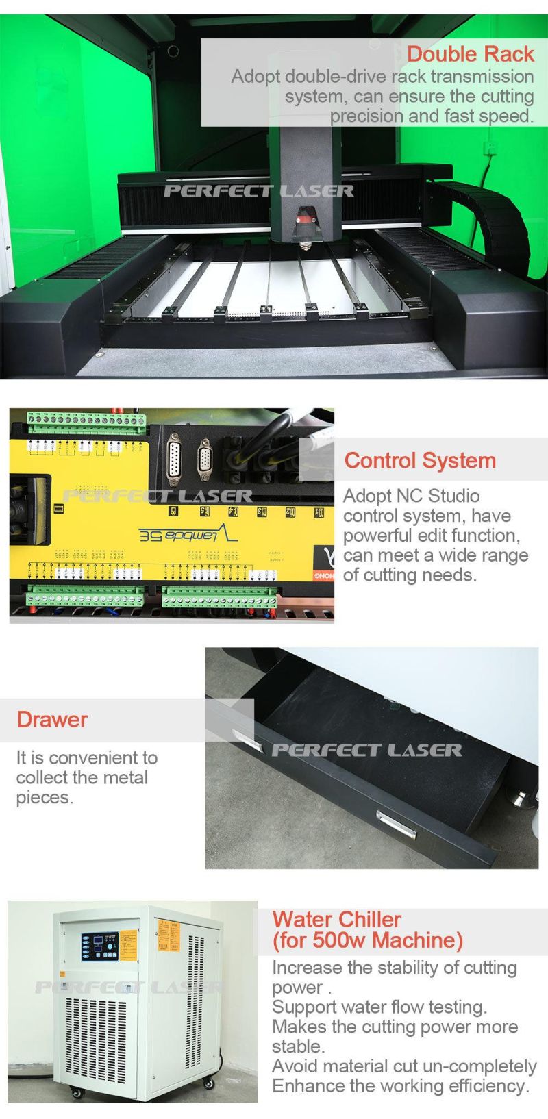 PE-F6060 1000W 600X600mm Carbon Steel Small Fiber Laser Cutting Machine