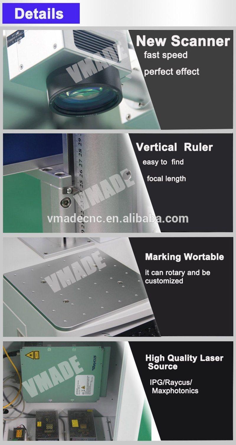20W 30W 50W 70W 100W High Quality Fiber Laser Marking Machine with Raycus Laser Source
