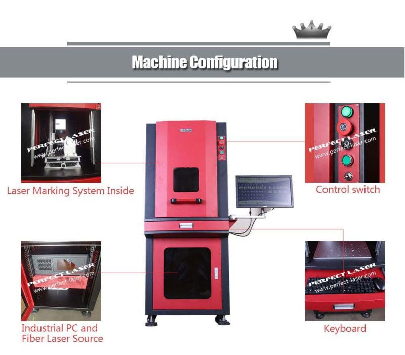Full Closed Cabinet Fiber Laser Marker on Keyboard