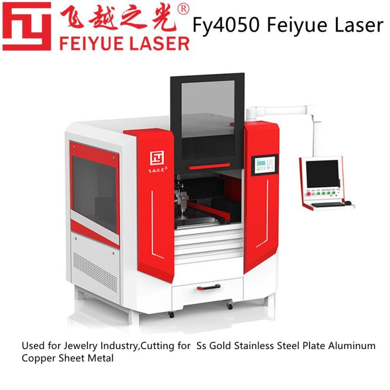 Fy4050A Feiyue Jewelry Industry Fiber Laser Cutter Machines CNC High Precision Ss Gold Stainless Steel Plate Aluminum Copper Sheet Metal Laser Cutting Machine