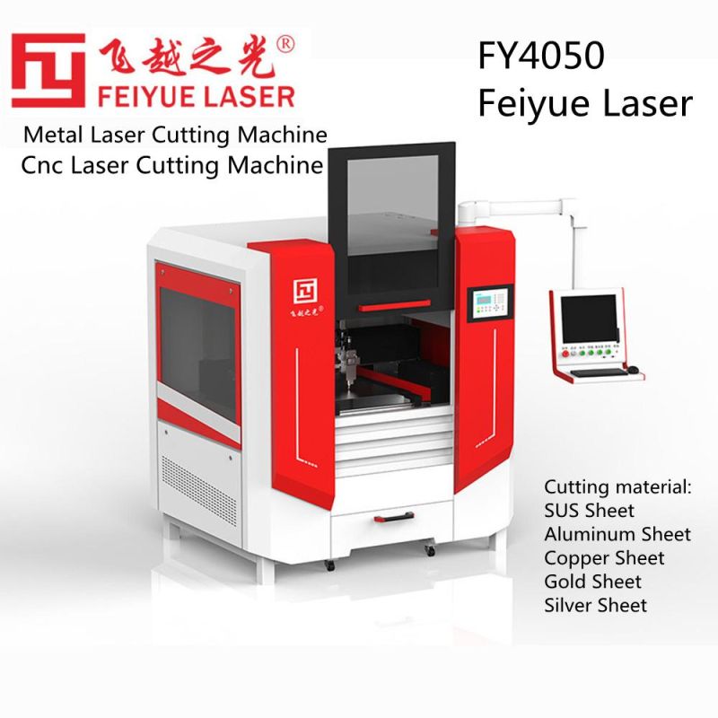 Fy4050A Best Laser Cutting Machine Feiyue Laser Cutter Necklaces Rings Gold Silver Sheet CNC High Precision Ss Steel Copper Aluminum Fiber Laser Cutting Machine