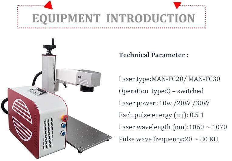 20W Fiber Laser Marking Machine for Metal Steel Nameplate Silver