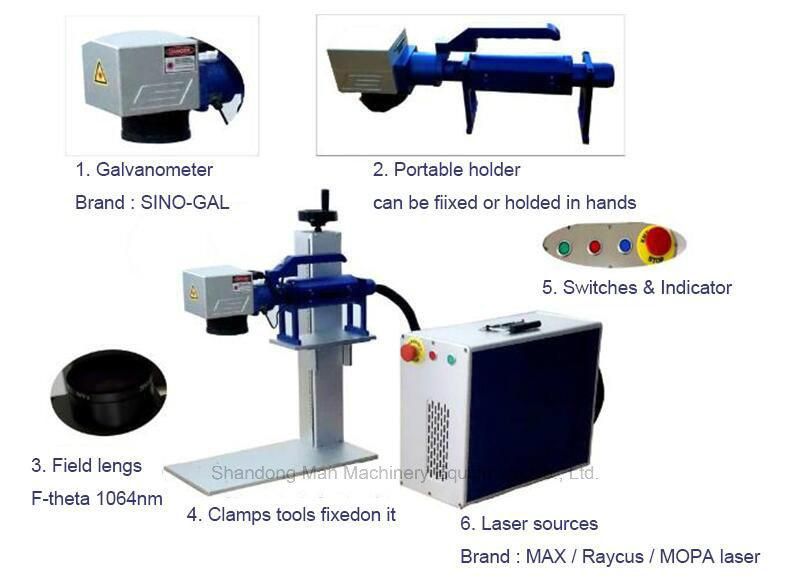 Handhold 20W Aviation Space Flight Parts Fiber Laser Marking Machine