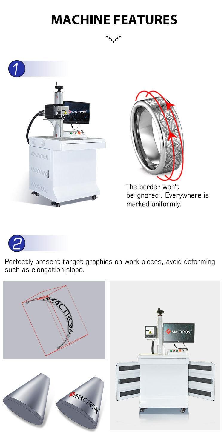 Auto Focus Fiber Laser Marking Machine for Marking on Ceramics Cups