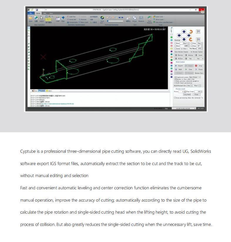 CNC Fiber Laser Cutter for Metal Tube Pipe with Auto Feeder RF6016tn