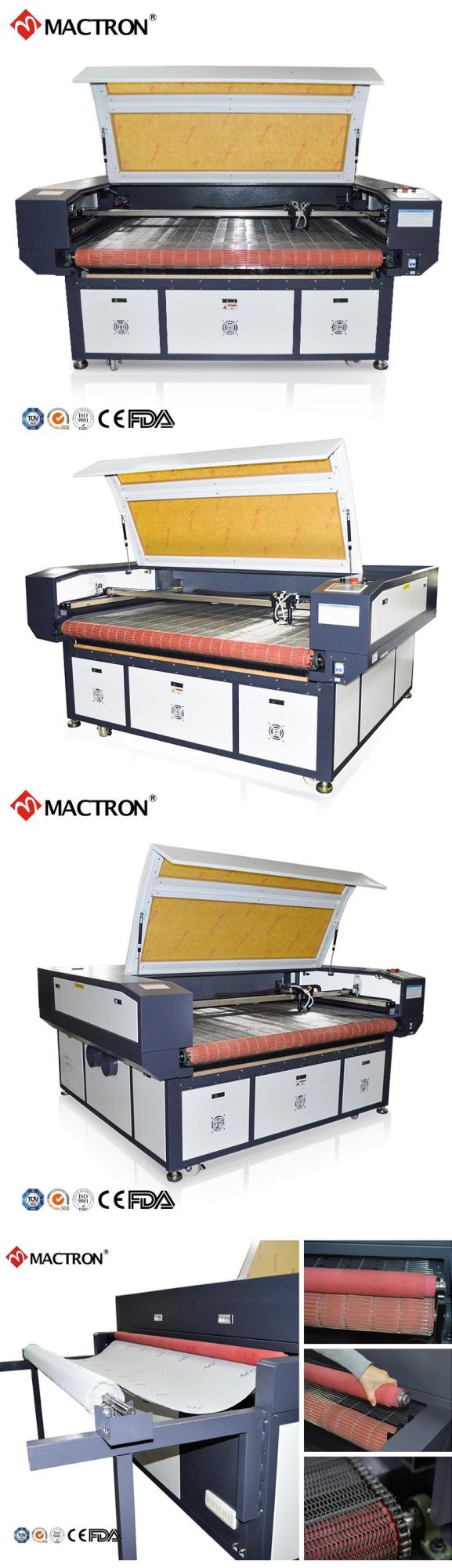 1610/1810 High Quality Auto Feeding Fabric/Leather/Paper CO2 Laser Cutting Machine