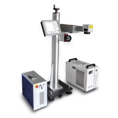 UV Jpt Huaray 5W Conveyor Flying UV Laser Marking Date Code Machine for Engraving Perfumes Glass Plastic