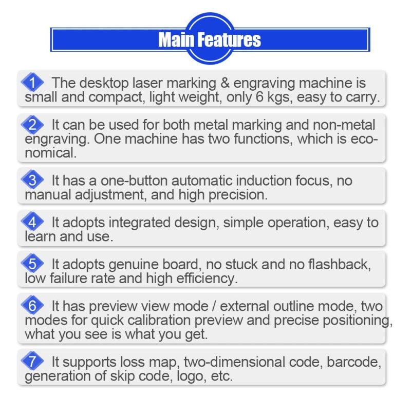 6W Mini Portable Desktop Laser Marking & Engraving Machine for Both Metal and Non-Metal Materials