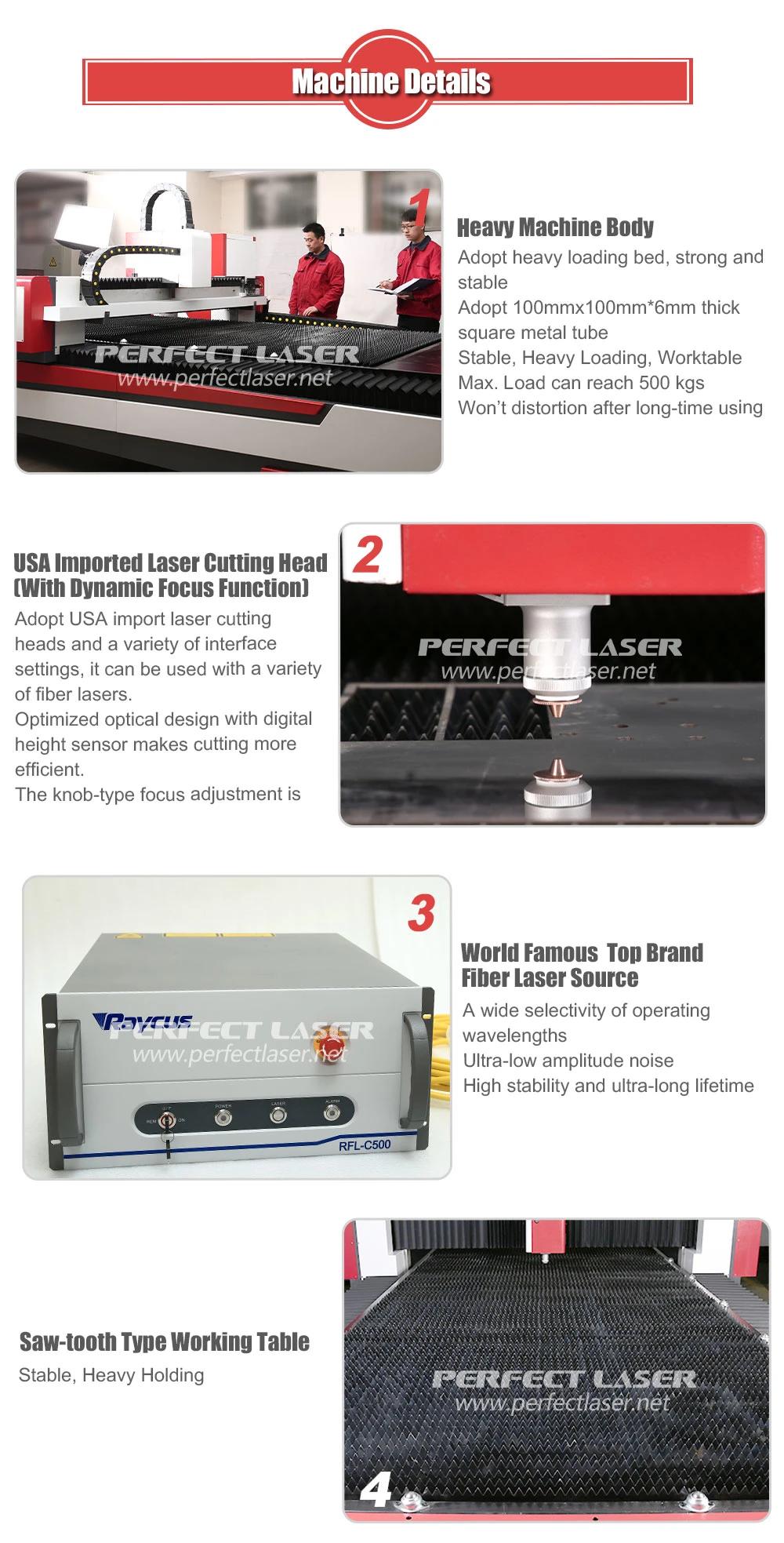 Reasonable Price 2000W 1000W Metal Fiber Laser Cutting Machine