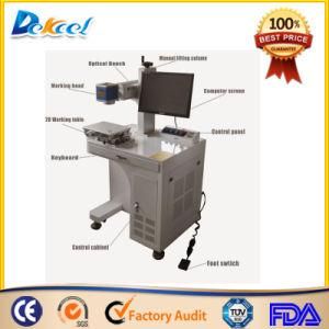 Raycus CNC 20W Fiber Laser Marking Machine with Moving Table for Stainless Steel Plastic Bottle