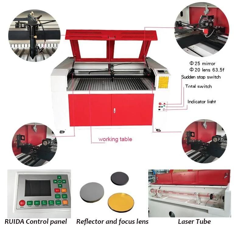 1390 CO2 150W Tube Laser Cutting Machine for 3mm Stainless Steel