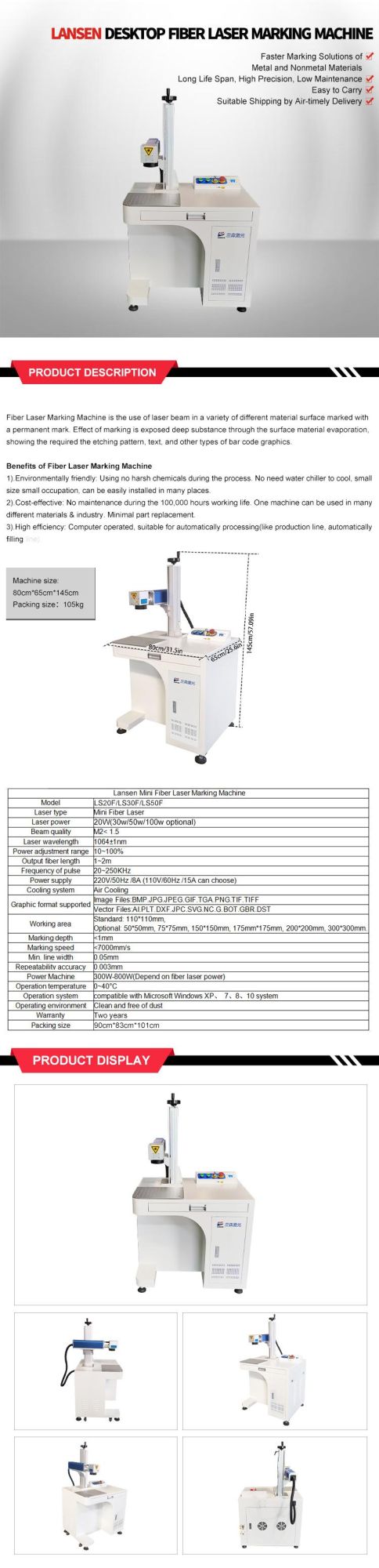 Cheap Desktop Fiber Laser Marking Machine for Metal Logo Marking