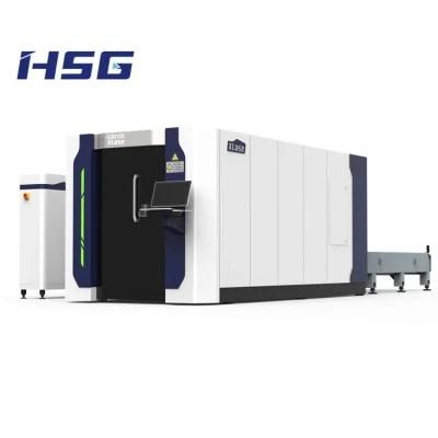 Large Precision Enclosed Protective Cover Fiber Laser Machine Metal Cutting Full Cover CNC Fiber Laser Cutter Equipment