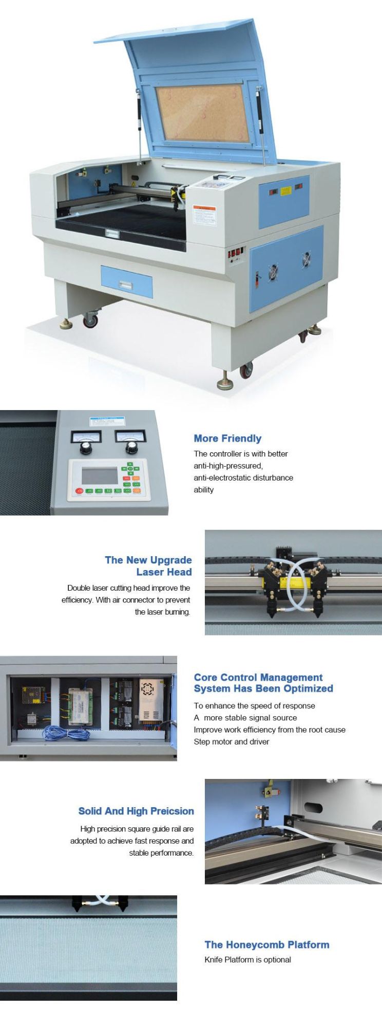 High Precision Double Heads 100W Wedding Card Cake Topper Laser Cutting Machine Laser Engraver