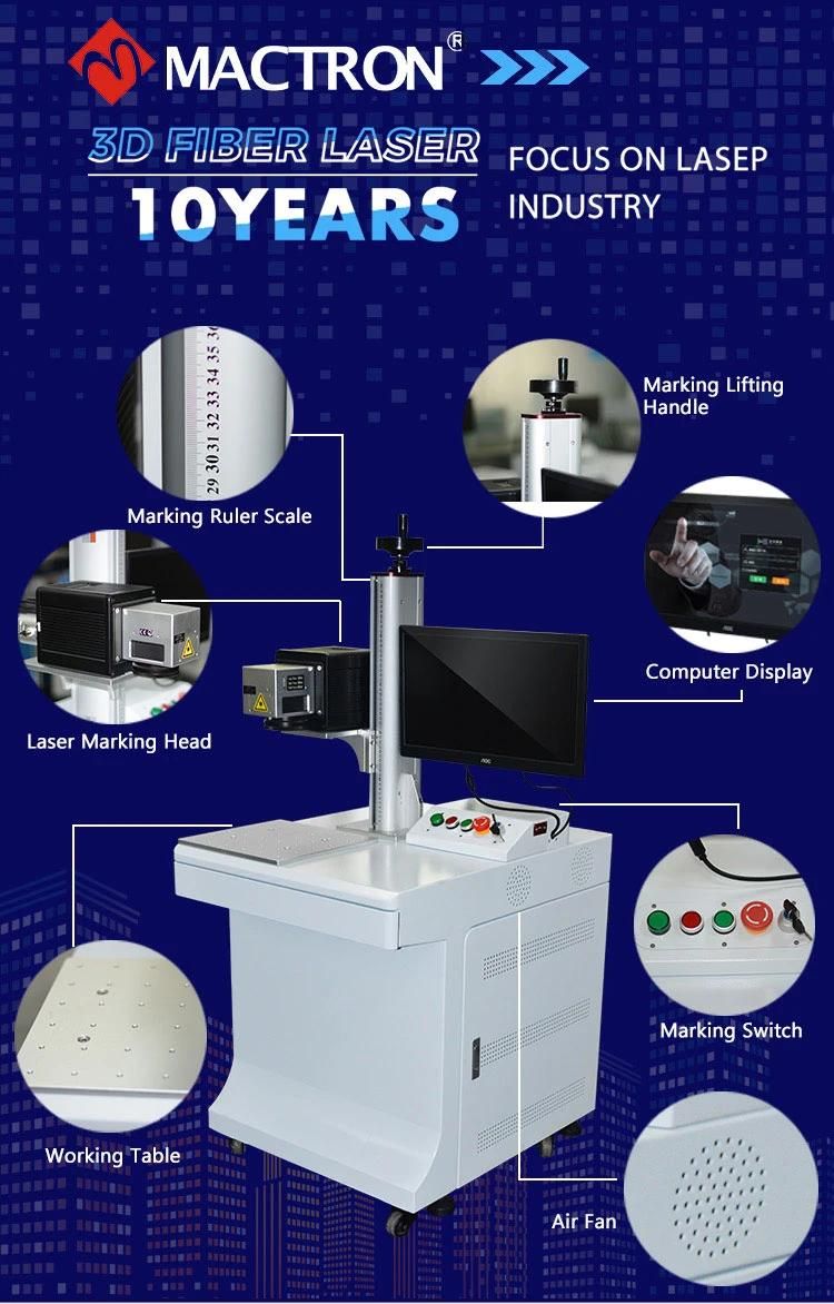 Desktop Laser Marking Machine 50W 3D Fiber Laser Jpt for Metal