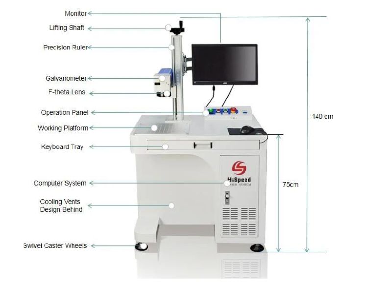 Hispeed Laser Metal Laser Printer Fiber Laser Marking Engraving Equipment