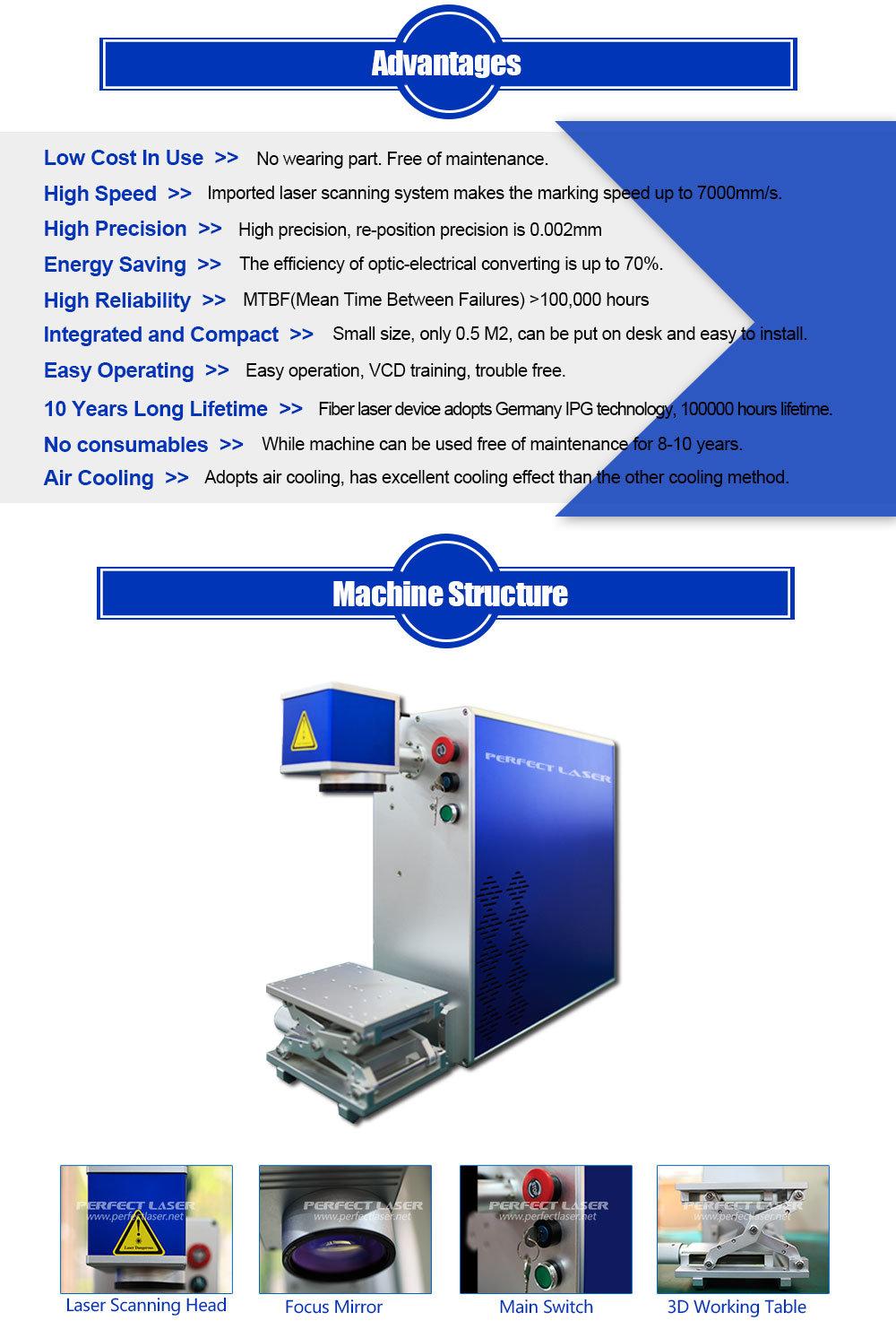 Colorful Logo Fiber Laser Marking Machine for Stainless Steel