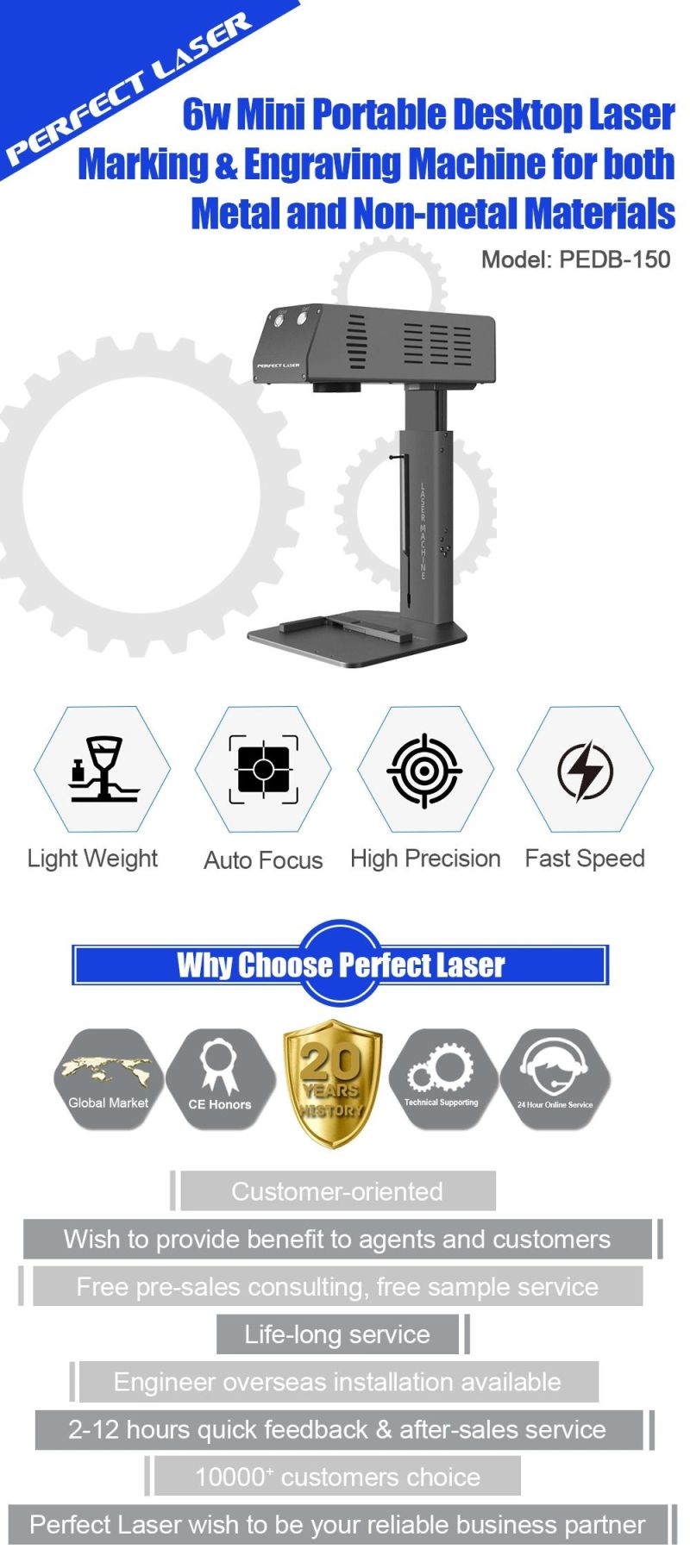 6W Mini Portable Desktop Laser Marking & Engraving Machine for Both Metal and Non-Metal Materials