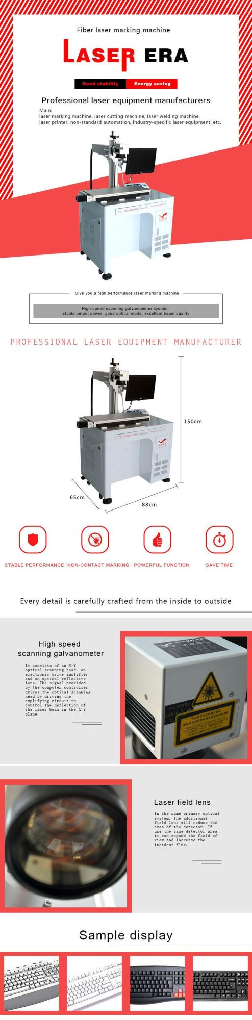Keyboard Laser Marking Machine 30W