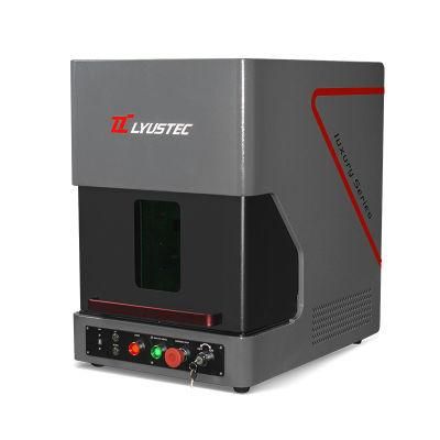 50W Racyus Enclosed Desk Model Fiber Laser Marking Machine Engraving Aluminum