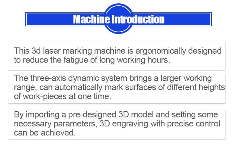 3D Dynamic Focus Mini Small Laser Marking Machine for Flat / Curved / Inclined / Arc / Irregular Surface