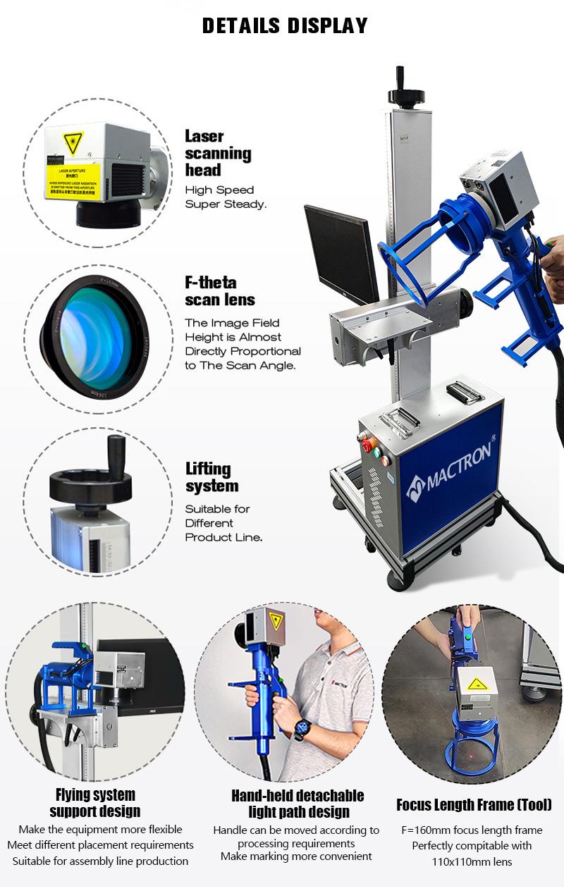 Online Production Flying Fiber 30W Laser Marking Machine with Automatic Adjustment