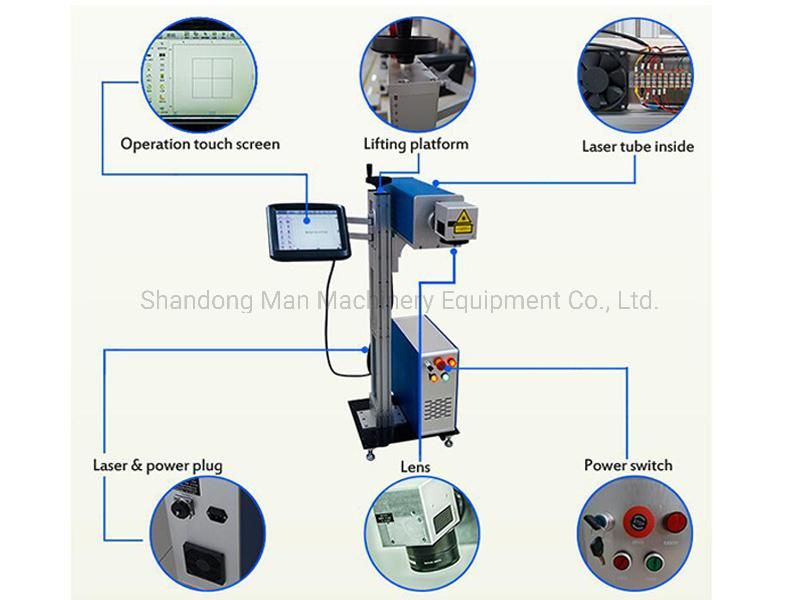 Ezcad Online Fly Fiber Laser Engraving Machine for Metal with LCD Touch Screen