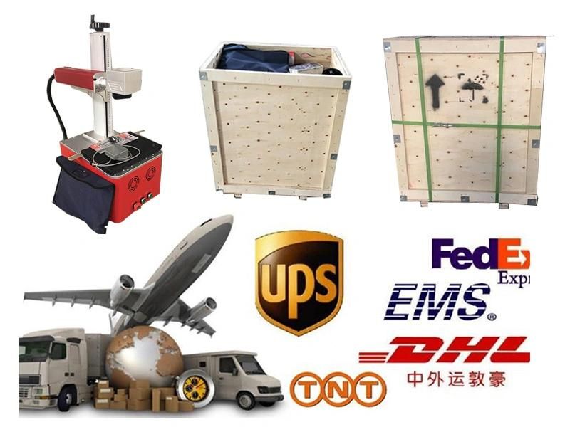 Portable 10W 20W 30W 50W Fiber Laser Marking Machine with Rotary Attachment
