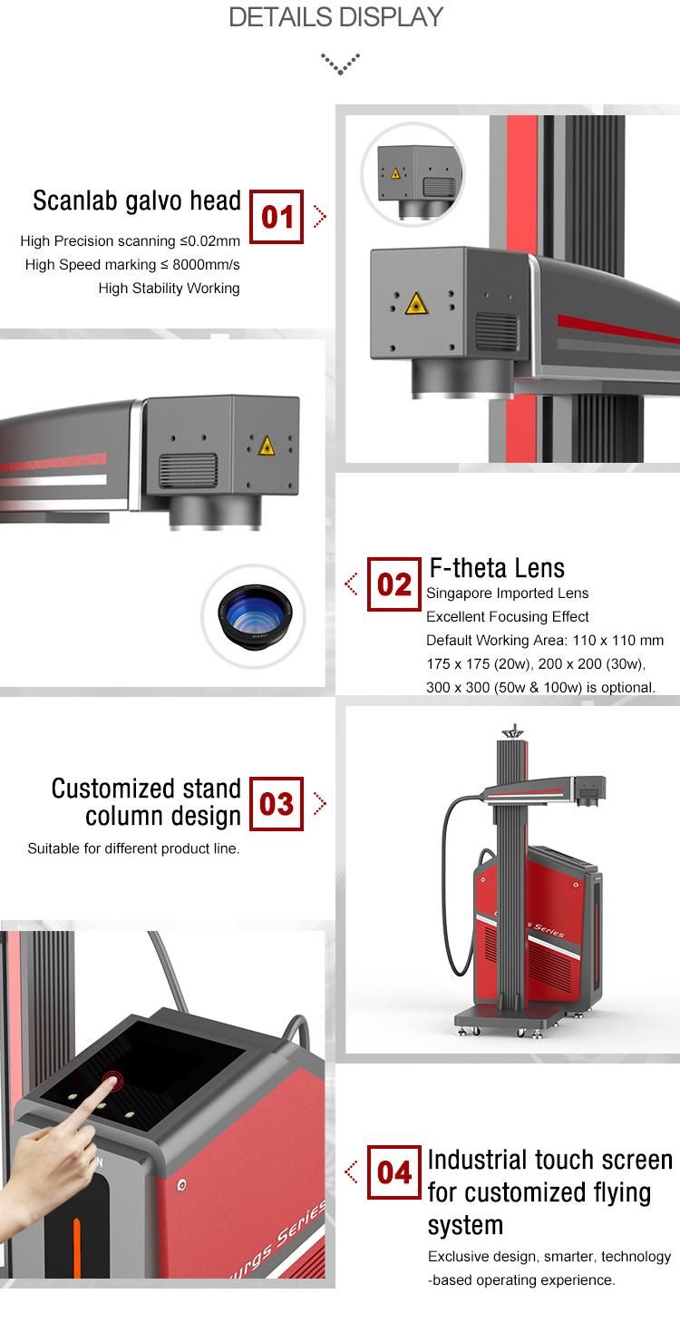 Fly Laser Marking Machine for PVC Pipe/HDPE Plastic Pipe